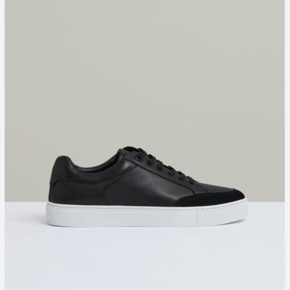 Reiss black leather sneakers size 45